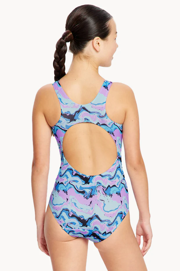 Girls Marble Performance Racerback One Piece - Image 2
