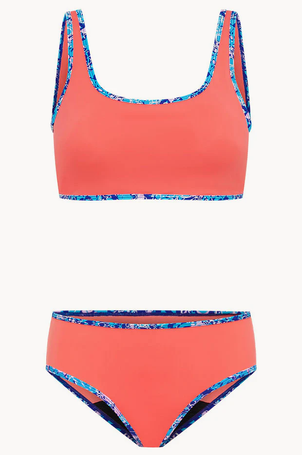 Girls Pink Coral Crop Set