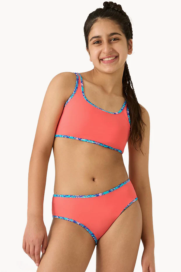Girls Pink Coral Crop Set - Image 2