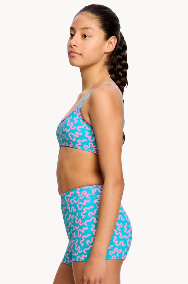 Girls Wavy Blue Adjustable Crop Set - Image 3