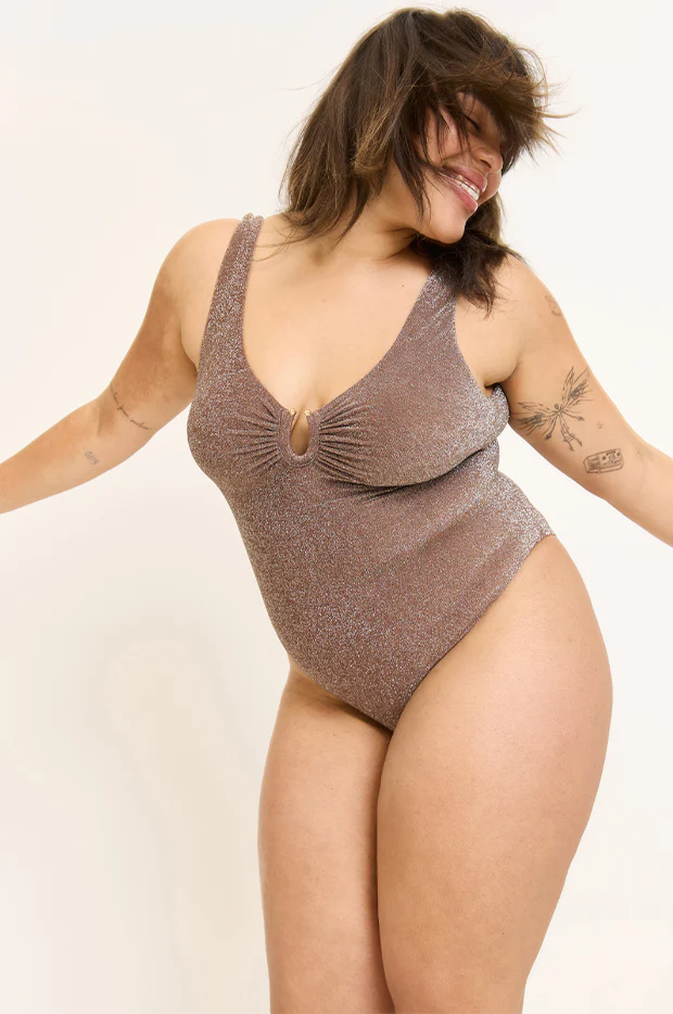 Shimmer V Neck One Piece - Image 4