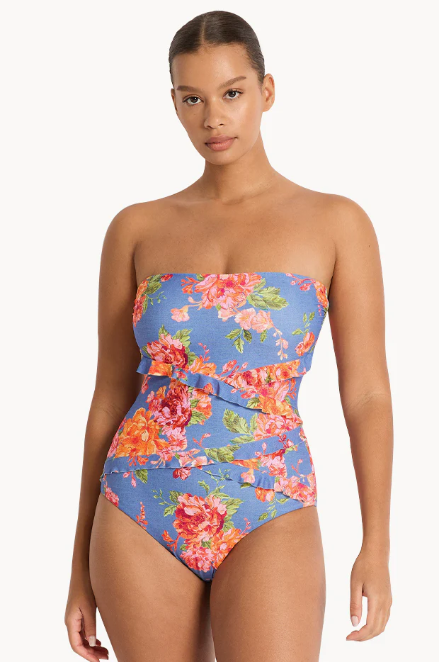 Delight Spliced Frill Bandeau One Piece