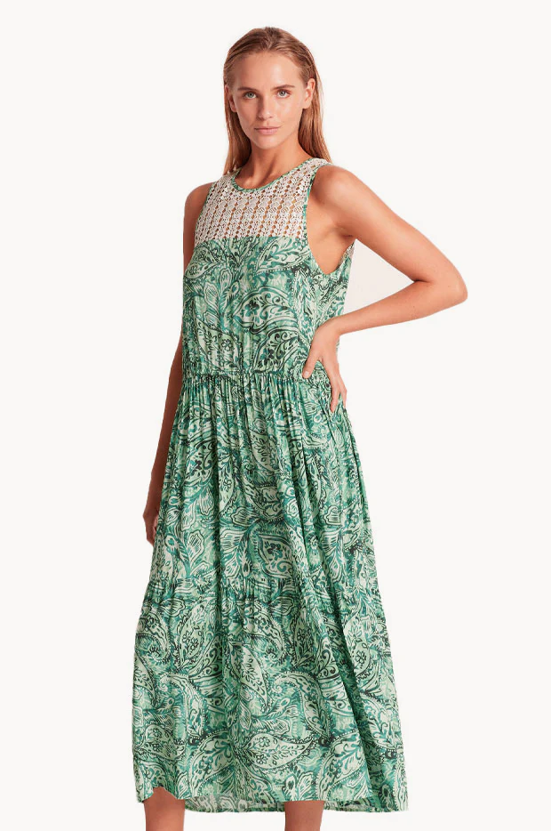 Elation Lace Yoke Midi Dress