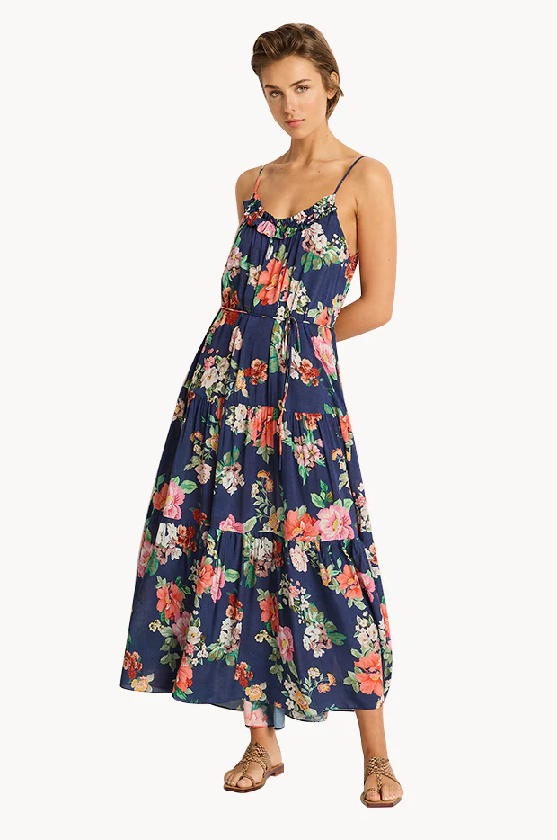 Gina Frill Tiered Midi Dress