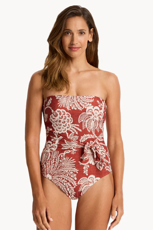 Inez Scarf Tie Bandeau One Piece