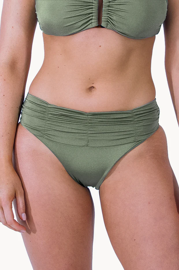 Lustre Mid Rise Ruched Pant