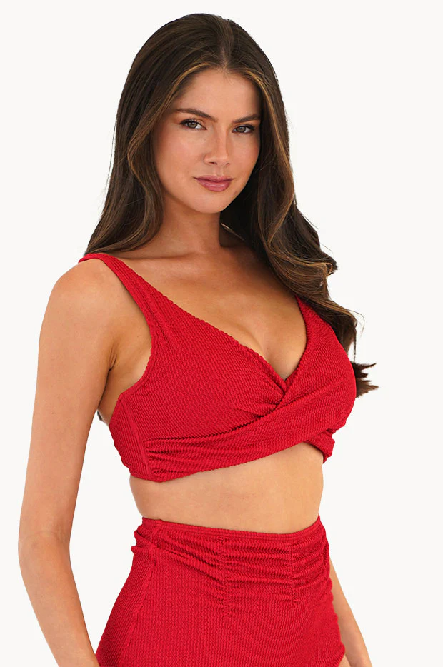 Retro Deco DD/E Cup Wrap Front Bra - Image 3