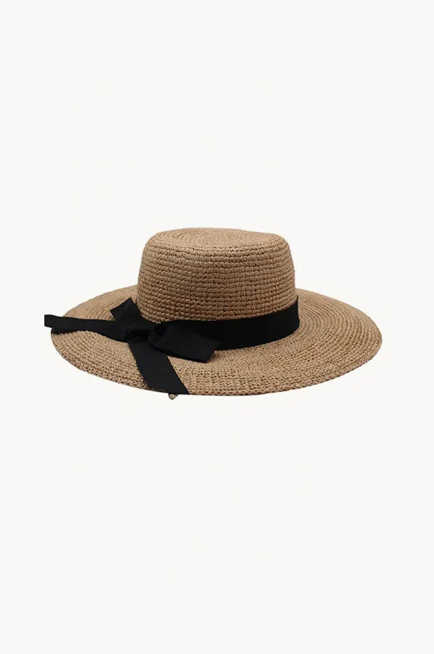Mya Black Bow Boater Hat - Image 2