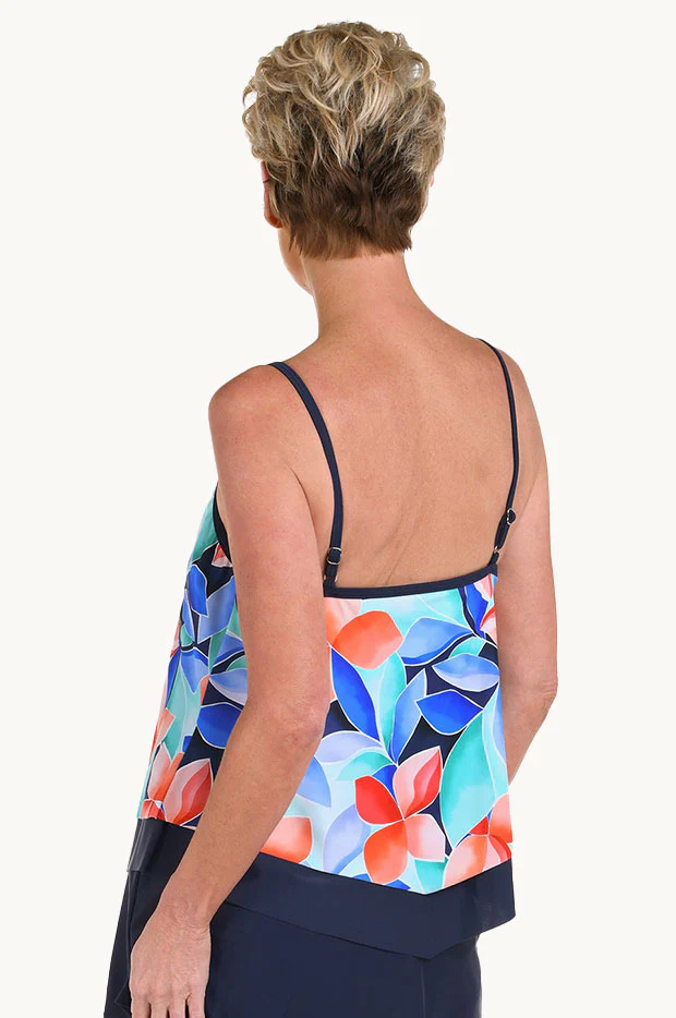 Mosaic Leaves Flutter Tankini Separate - Image 2