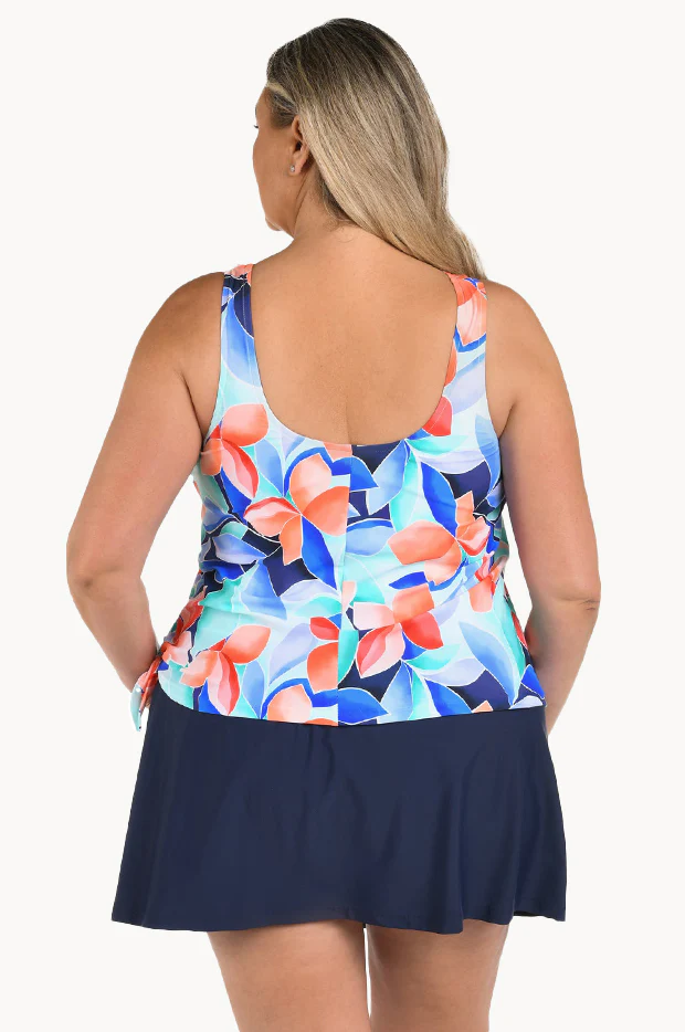 Mosaic Leaves Skirtini Swim Dress + - Image 2