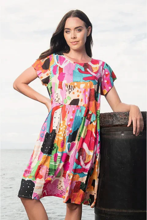 Alanya Short Sleeve Bubble Dress - Image 3