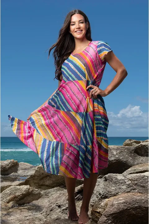 Amalfi Tiered Bias Cut Dress - Image 3