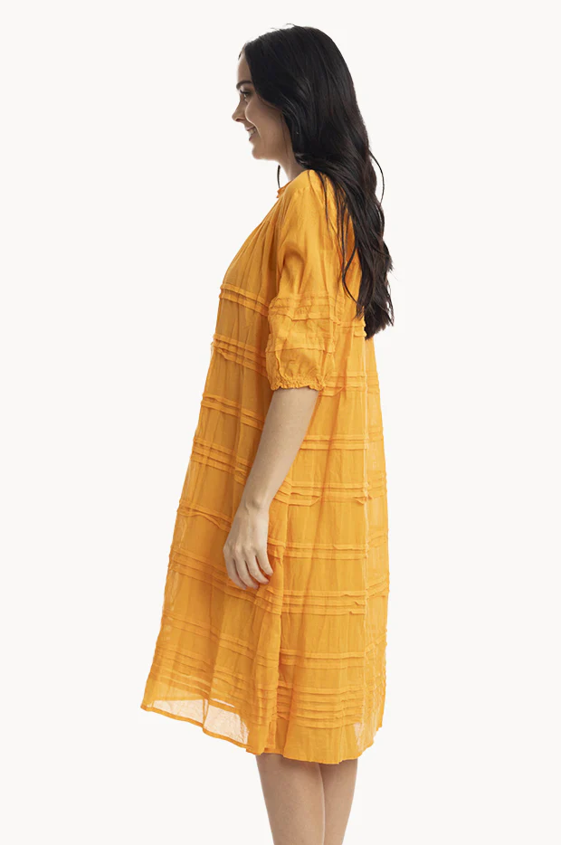 Essentials Cotton Gauze Pleated Dress - Image 3