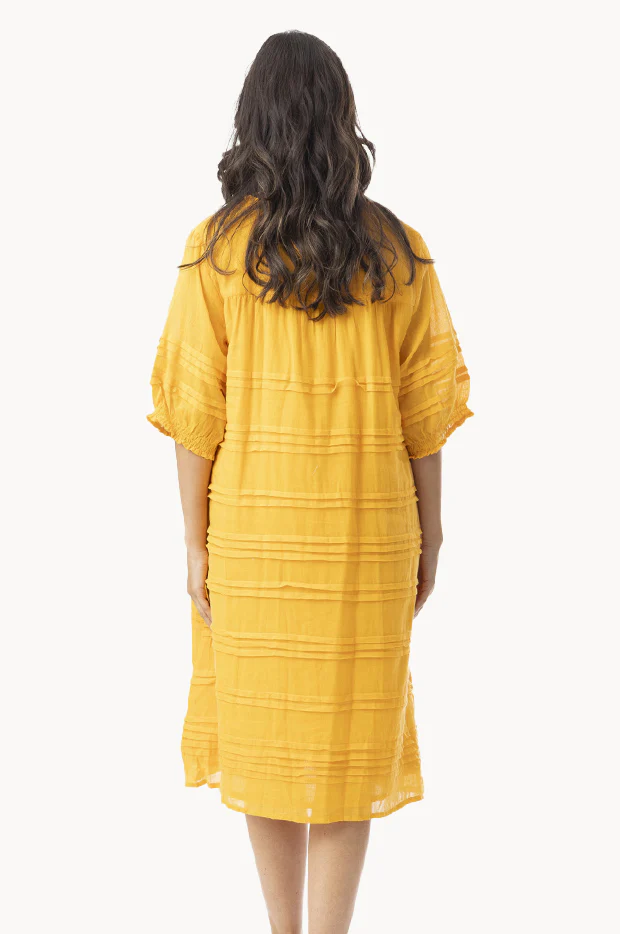 Essentials Cotton Gauze Pleated Dress - Image 2