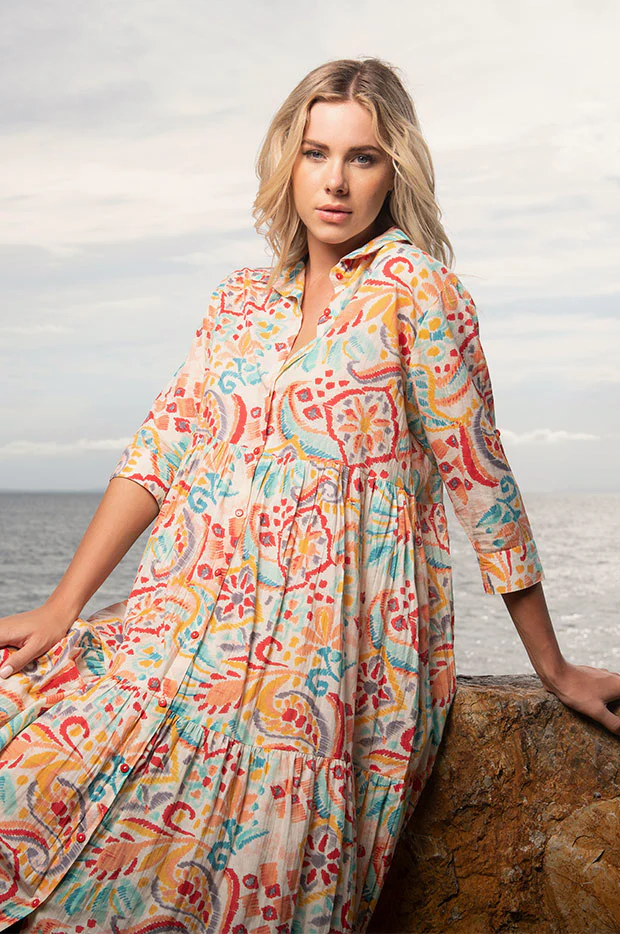 Giza Collar Layered Dress