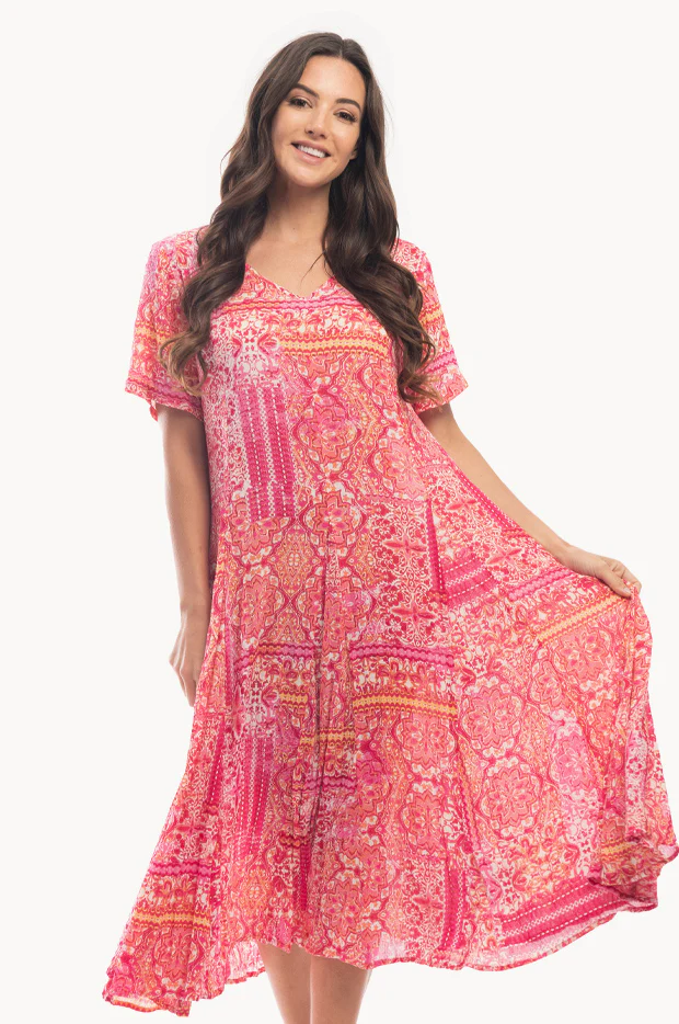 Kotor Godet Sleeve Dress