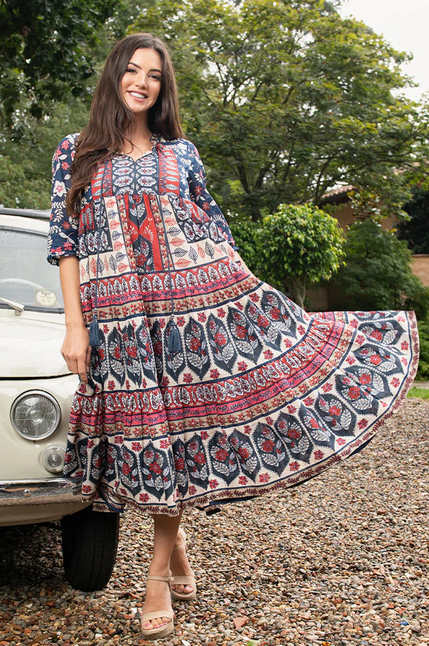 Petra Layered 3/4 Sleeve Dress - Image 3