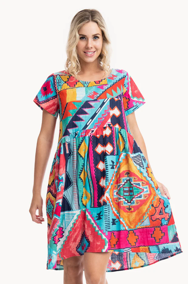 Zio Ruched Short Sleeve Dress