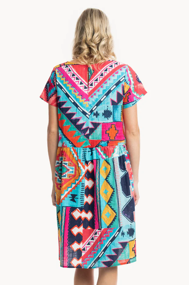 Zio Ruched Short Sleeve Dress - Image 2