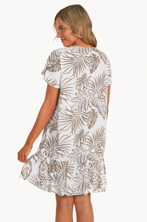 Palm Cap Sleeve Button Dress - Image 3