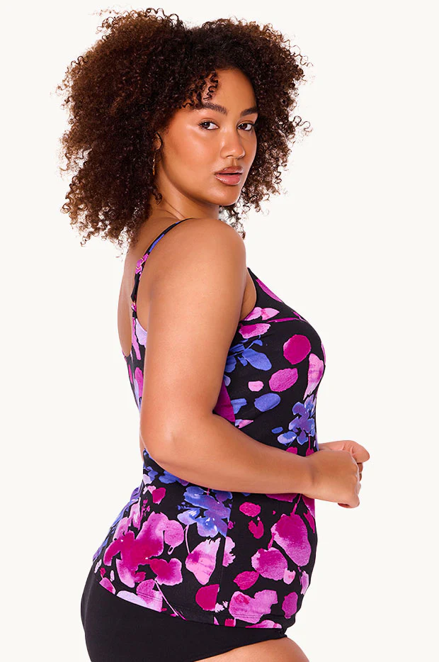 Paper Flowers Scoop Neck Tankini Separate - Image 2