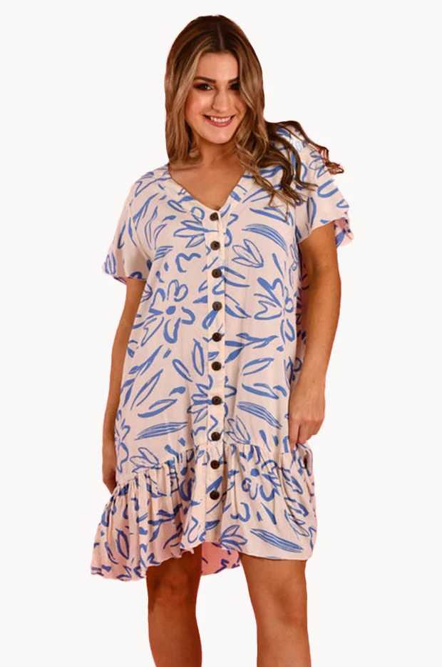 Picasso's Garden Button Dress - Image 2