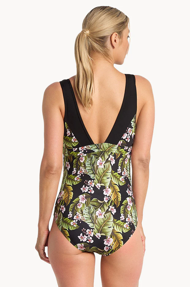 Leafique Ruched Scoop One Piece - Image 2