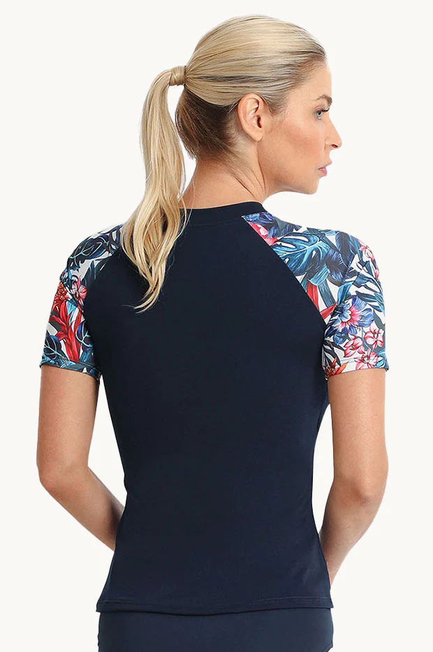 Oasis Short Sleeve Zip Suntop - Image 2