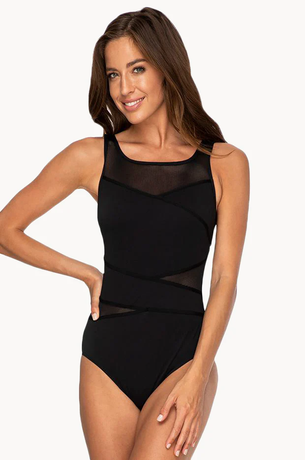 Taped High Neck One Piece - Image 3