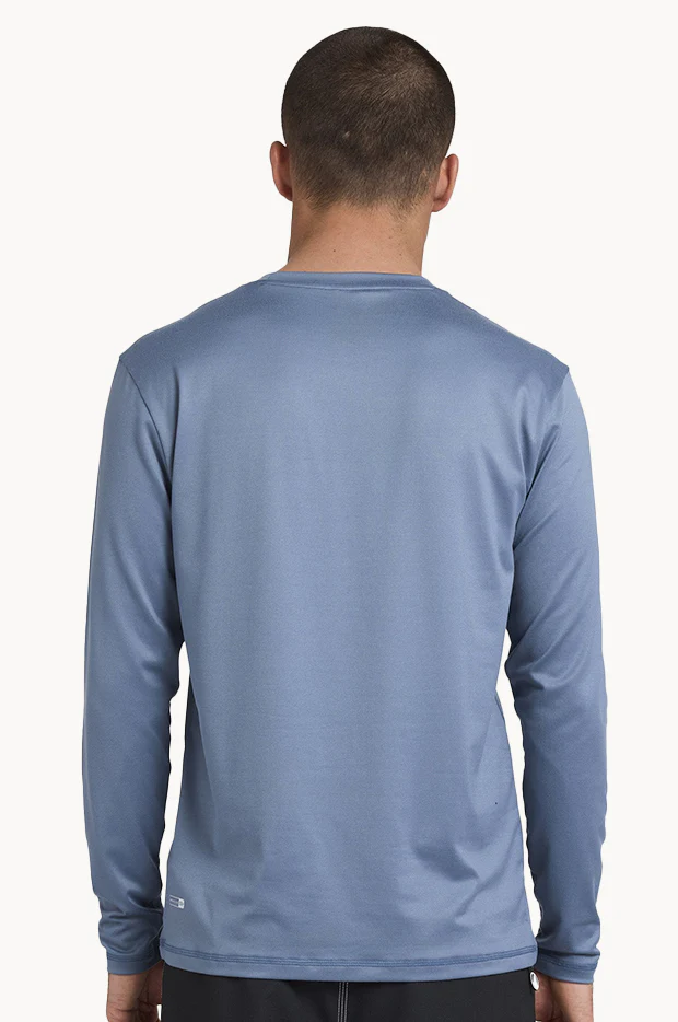 Mens Solid Streak Long Sleeve Suntop - Image 2