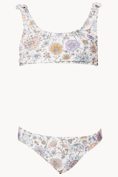Girls Cosmic Floral Crop Bikini Set - Image 3