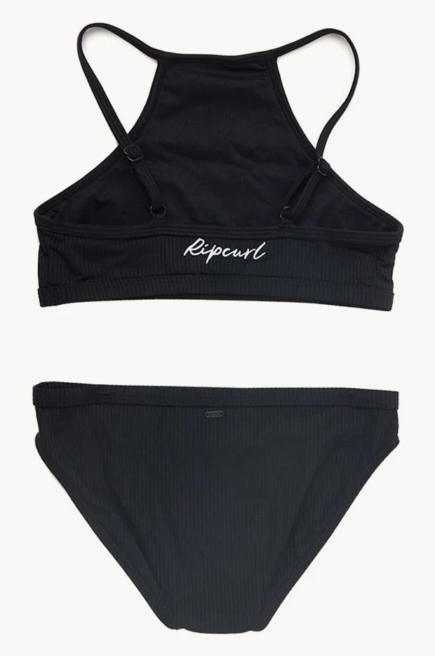 Girls Lux Rib High Neck Crop Set - Image 2