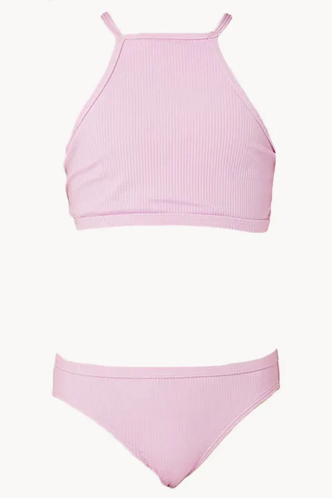 Girls Lux Rib High Neck Crop Set - Image 3