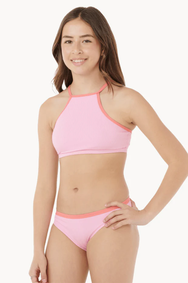 Girls Premium Rib 2.0 High Neck Crop Set
