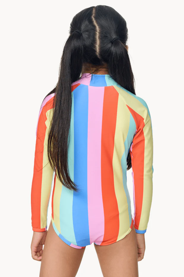 Girls Rainbow Stripe Sunsuit - Image 2