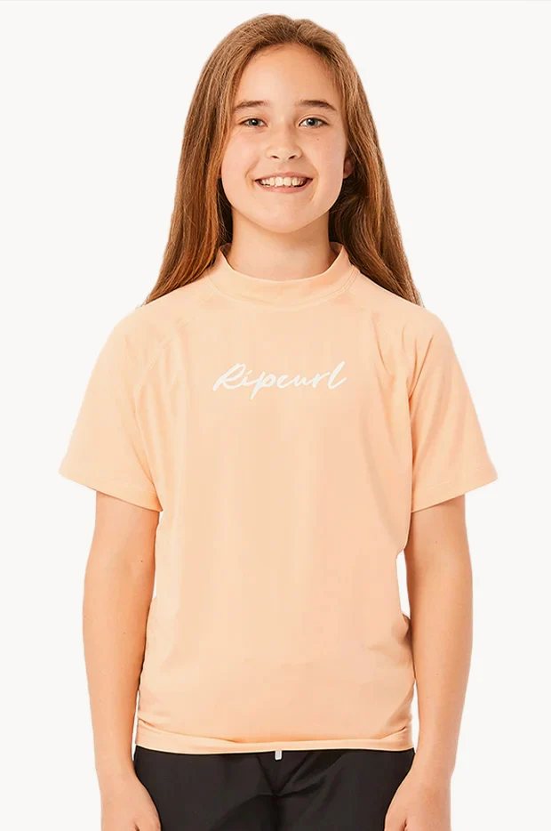 Girls Script Short Sleeve Suntop