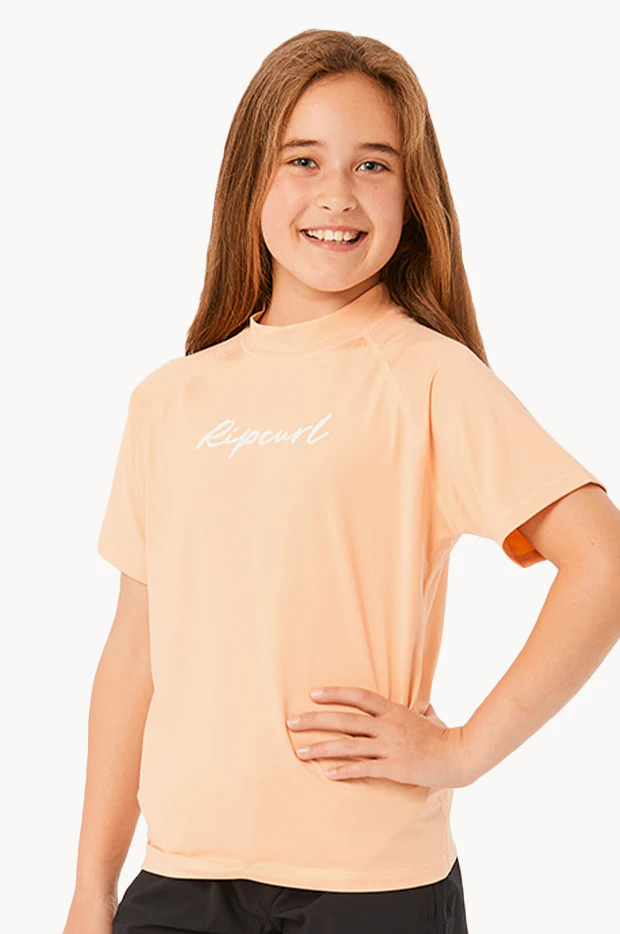 Girls Script Short Sleeve Suntop