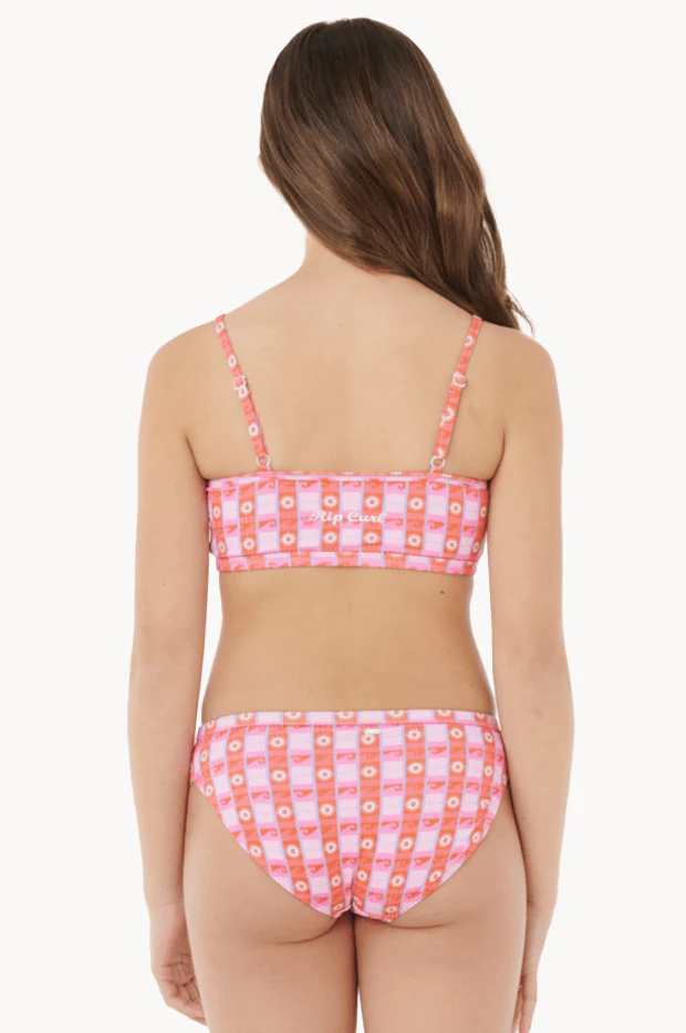 Girls Sunset Check Rib Crop Set - Image 2