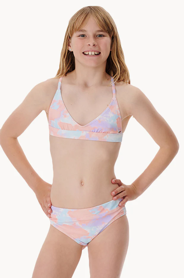 Girls Surf Check Crop Set
