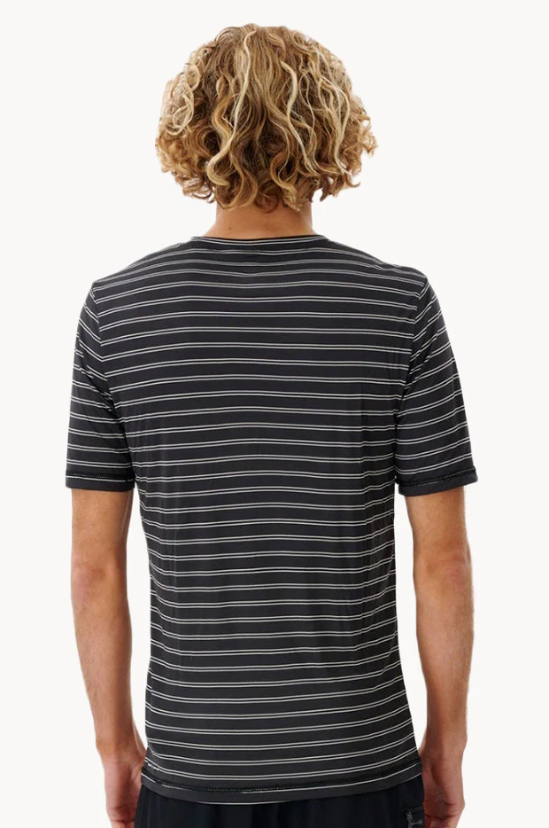 Mens Plain Stripe Short Sleeve Suntop - Image 2