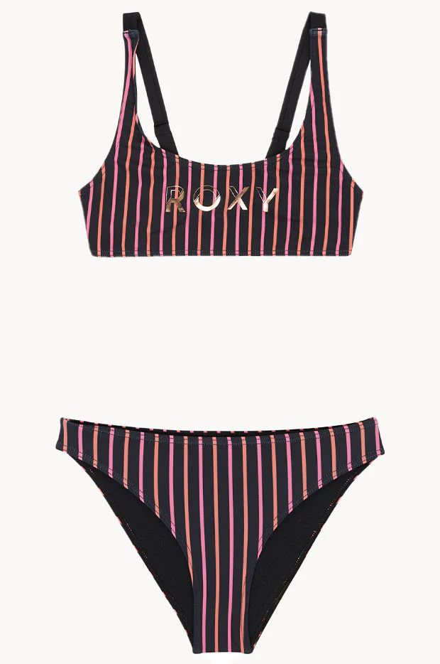 Girls Active Stripe Bralette Set