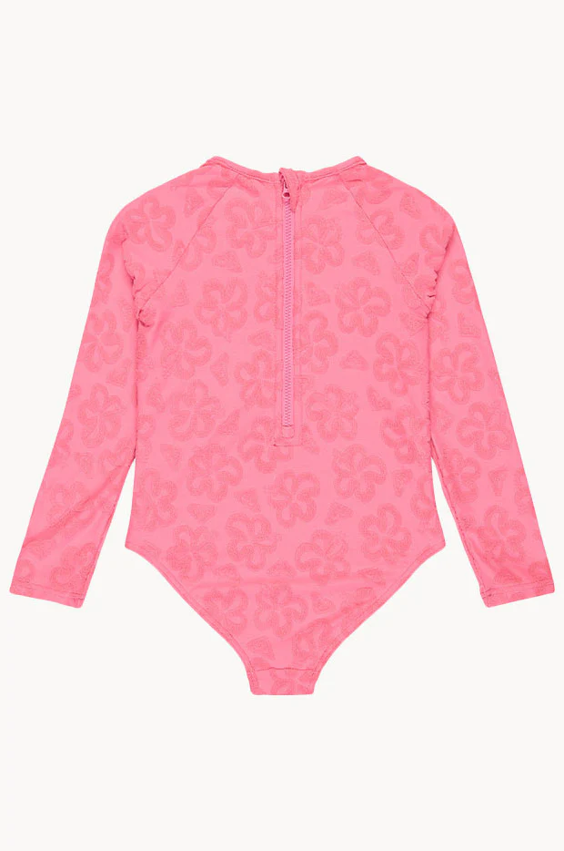 Girls Flip Flower Long Sleeve Sunsuit - Image 2