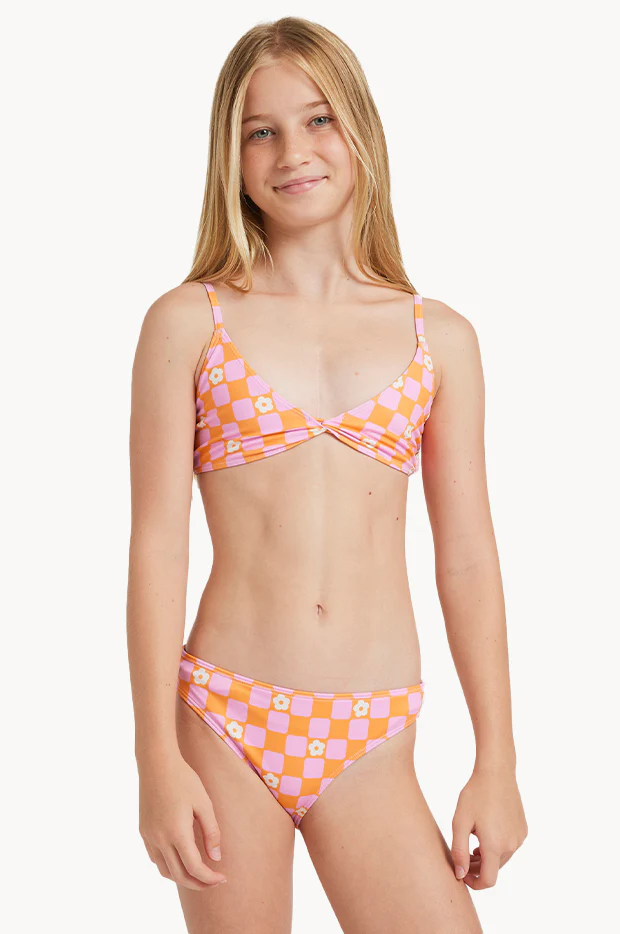 Girls Flower Check Tri Set - Image 2