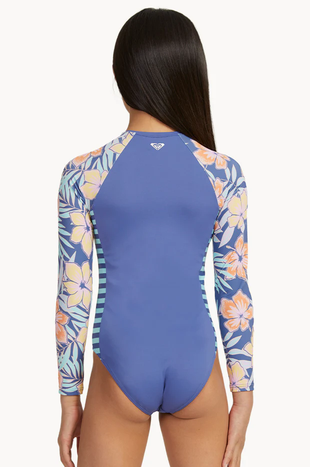 Girls Funky Palm Long Sleeve Sunsuit - Image 2
