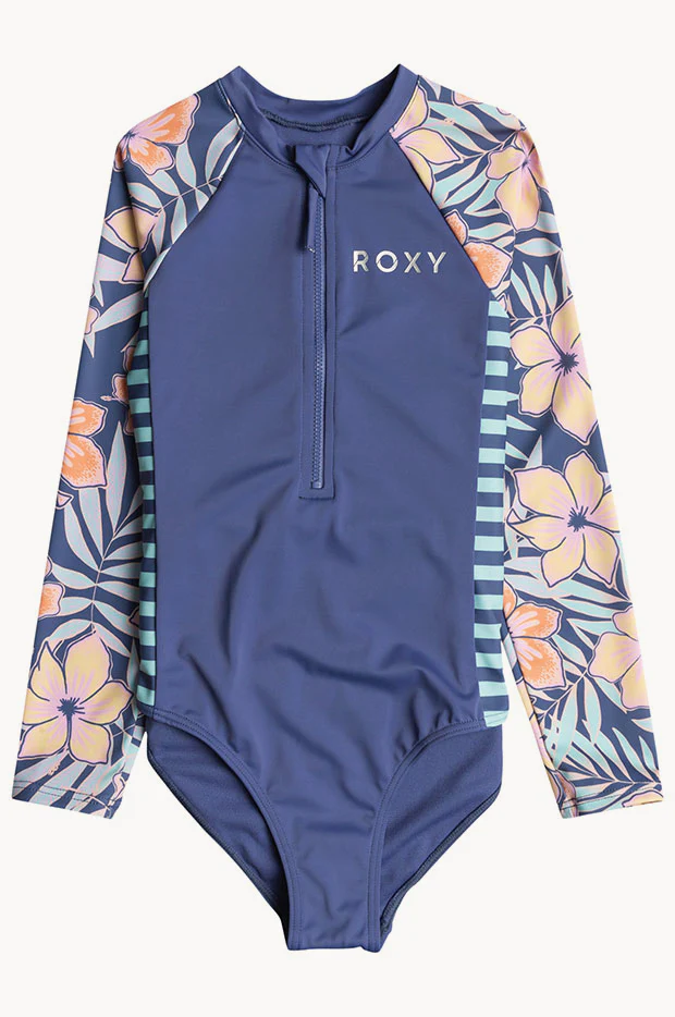 Girls Funky Palm Long Sleeve Sunsuit - Image 4