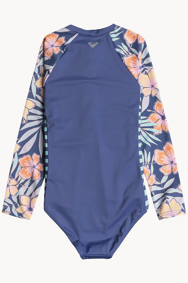 Girls Funky Palm Long Sleeve Sunsuit - Image 5