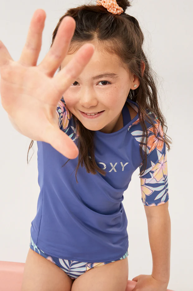 Girls Funky Palm Short Sleeve Suntop - Image 5