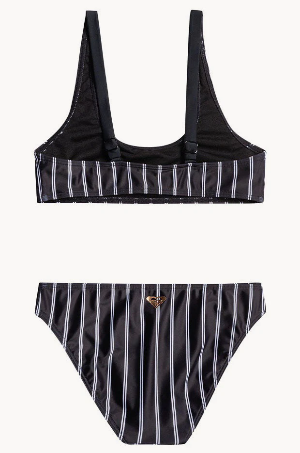 Girls Stripe Swim For Good Time Crop Set - Image 4