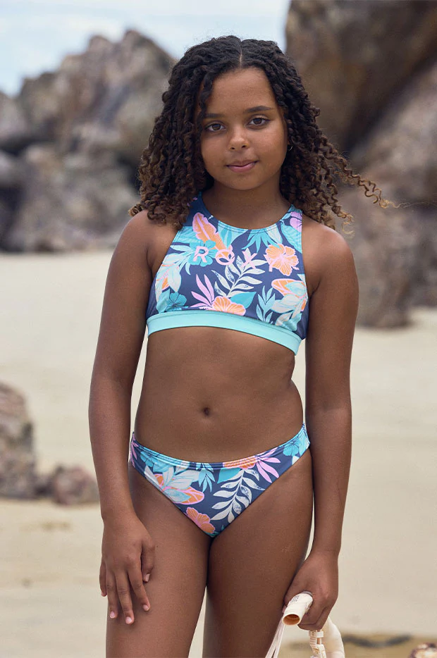 Girls Tropical Active Crop Set