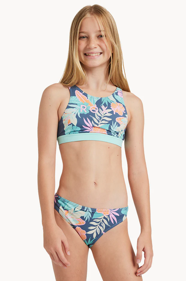 Girls Tropical Active Crop Set - Image 2